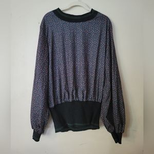 Long sleeve floral print top